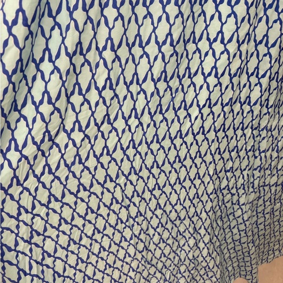 Vineyard Vines Lattice Print Tie Front Maxi Dress Crystal Blue Size 10 - Picture 5 of 13